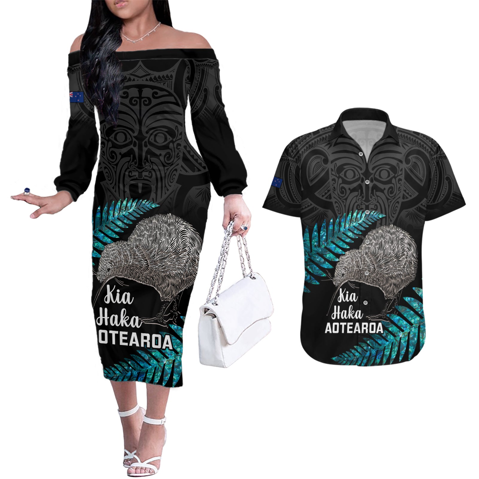 custom-new-zealand-silver-fern-rugby-couples-matching-off-the-shoulder-long-sleeve-dress-and-hawaiian-shirt-pacific-2023-kia-haka-kiwis-with-maori-ta-moko