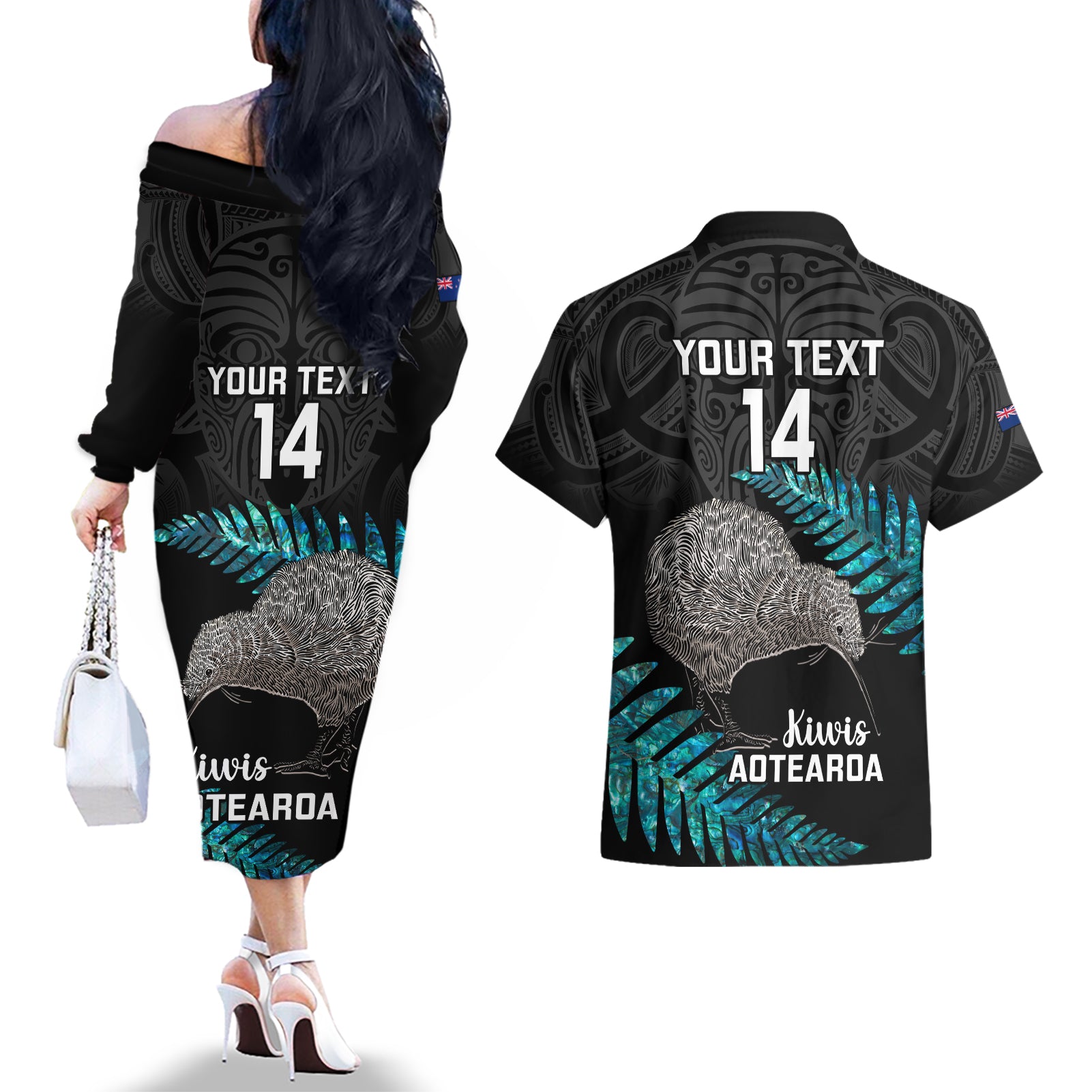 custom-new-zealand-silver-fern-rugby-couples-matching-off-the-shoulder-long-sleeve-dress-and-hawaiian-shirt-pacific-2023-kia-haka-kiwis-with-maori-ta-moko