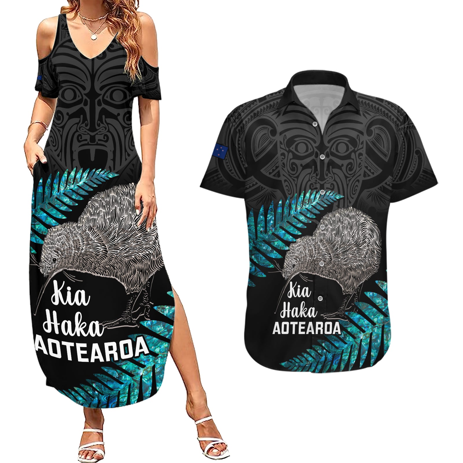 custom-new-zealand-silver-fern-rugby-couples-matching-summer-maxi-dress-and-hawaiian-shirt-pacific-2023-kia-haka-kiwis-with-maori-ta-moko