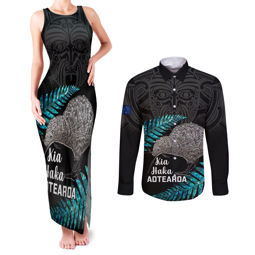 custom-new-zealand-silver-fern-rugby-couples-matching-tank-maxi-dress-and-long-sleeve-button-shirts-pacific-2023-kia-haka-kiwis-with-maori-ta-moko