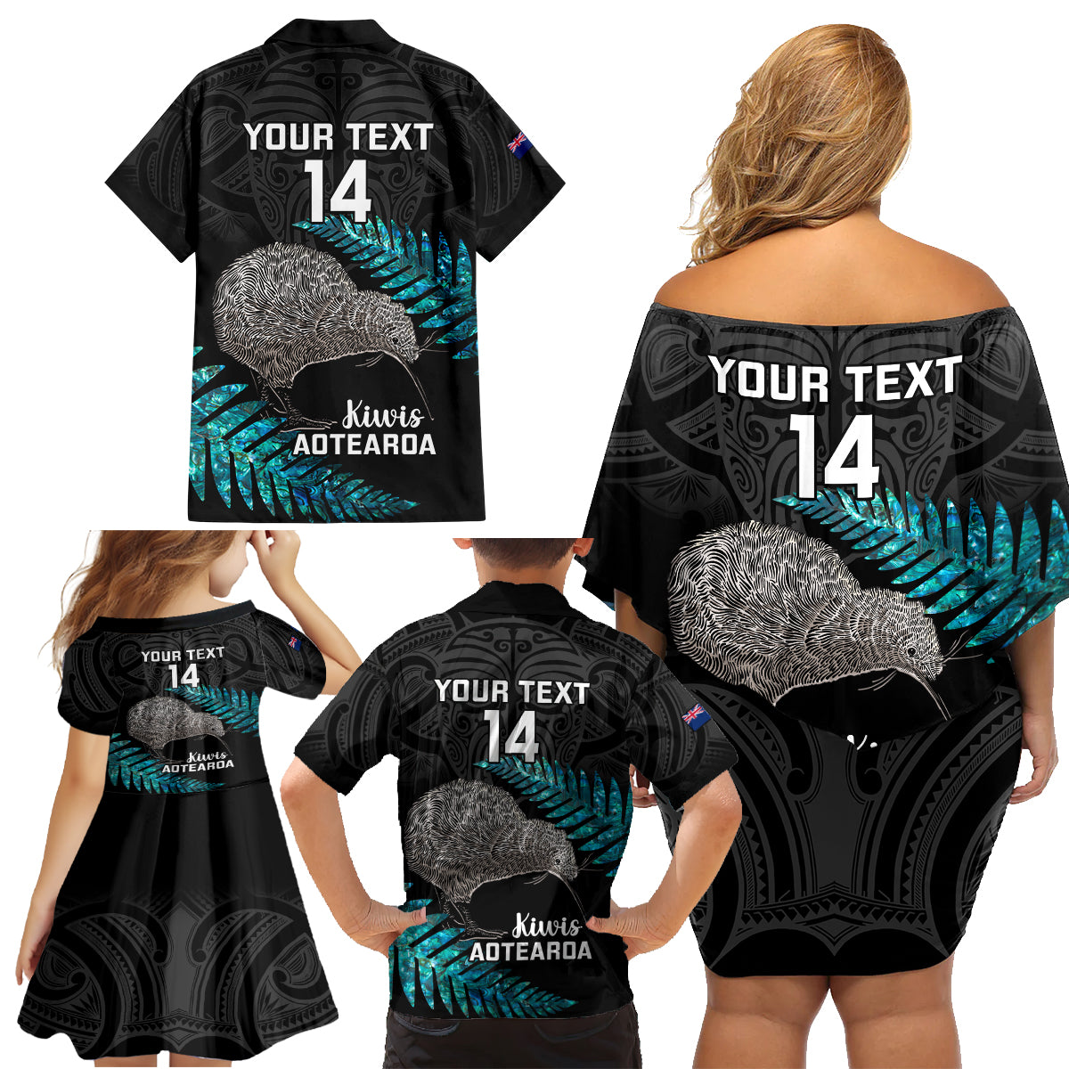 custom-new-zealand-silver-fern-rugby-family-matching-off-shoulder-short-dress-and-hawaiian-shirt-pacific-2023-kia-haka-kiwis-with-maori-ta-moko