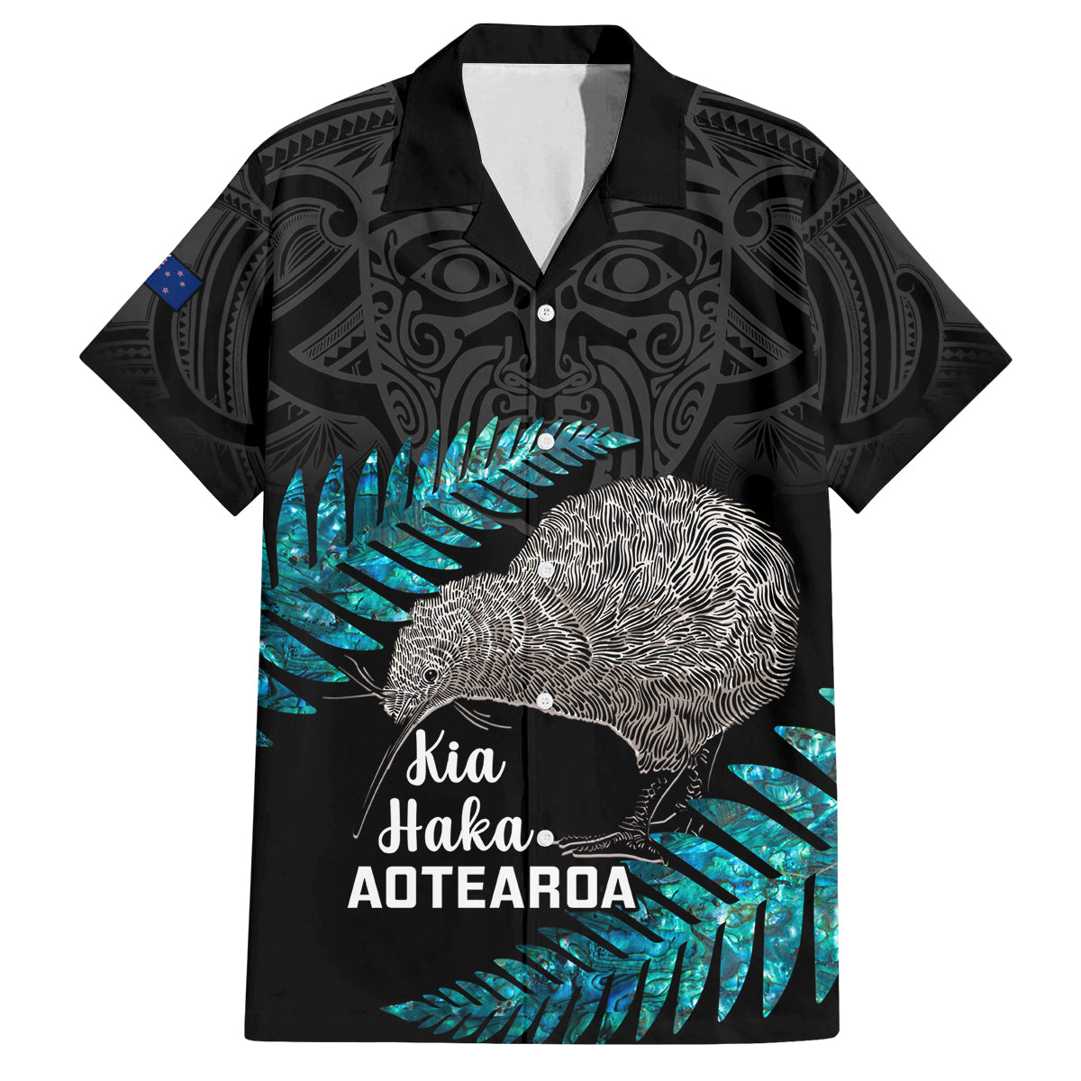 custom-new-zealand-silver-fern-rugby-family-matching-off-shoulder-short-dress-and-hawaiian-shirt-pacific-2023-kia-haka-kiwis-with-maori-ta-moko