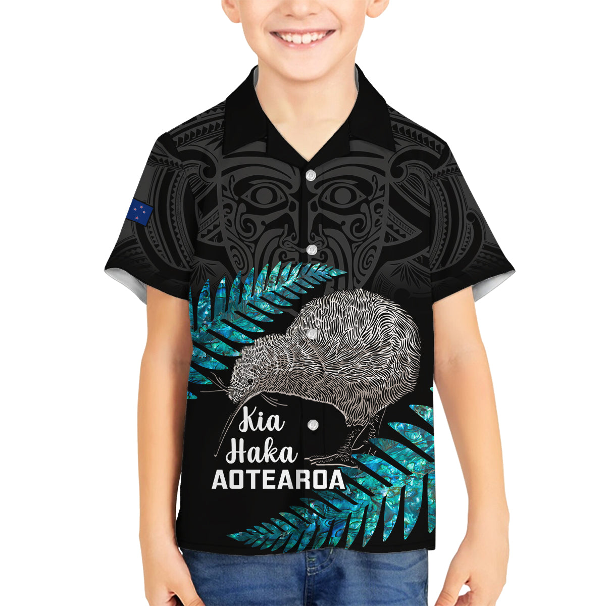 custom-new-zealand-silver-fern-rugby-family-matching-off-shoulder-short-dress-and-hawaiian-shirt-pacific-2023-kia-haka-kiwis-with-maori-ta-moko