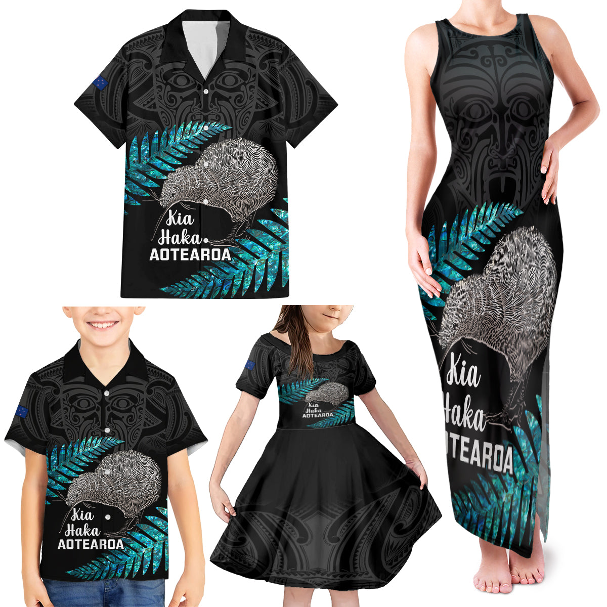 custom-new-zealand-silver-fern-rugby-family-matching-tank-maxi-dress-and-hawaiian-shirt-pacific-2023-kia-haka-kiwis-with-maori-ta-moko