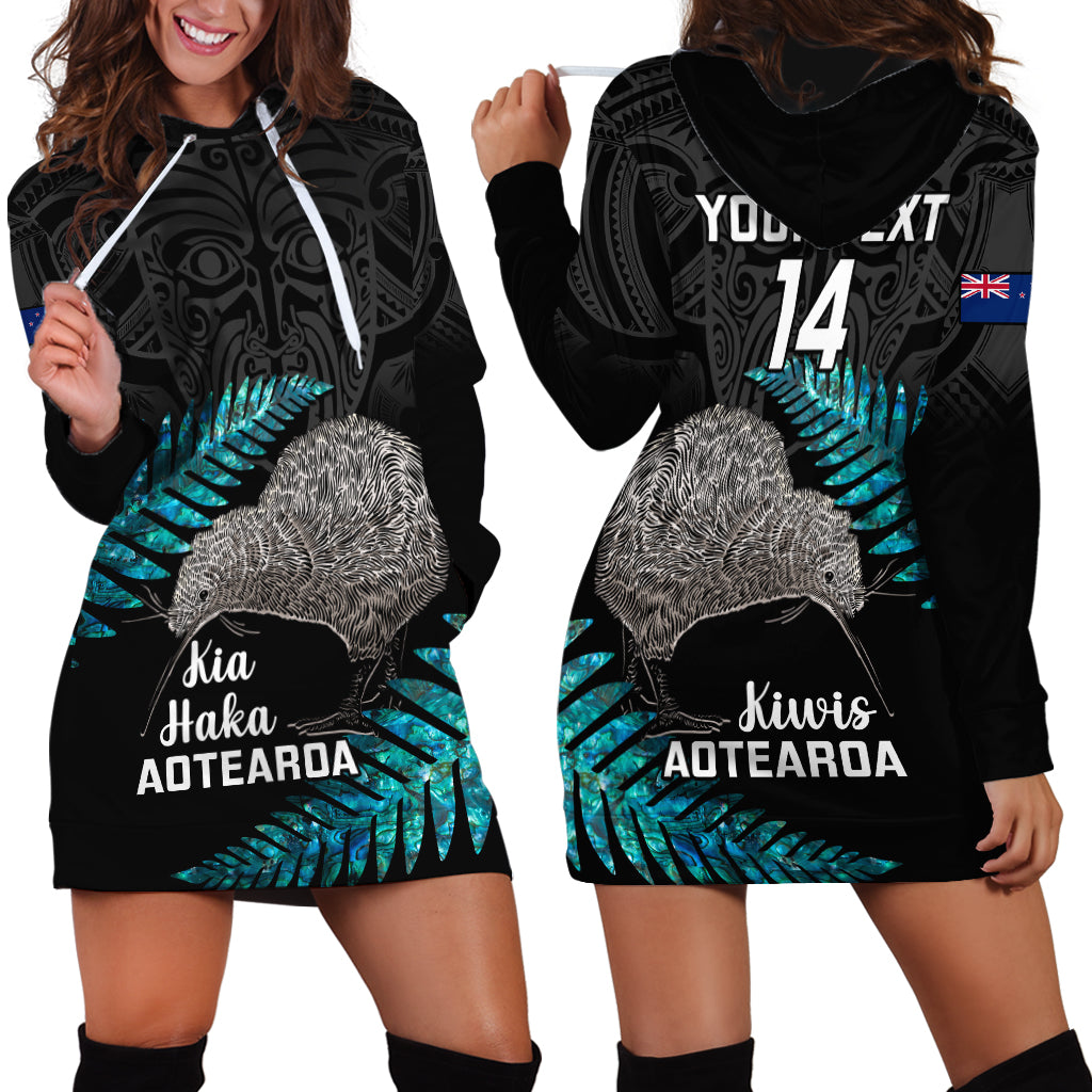 Custom New Zealand Silver Fern Rugby Hoodie Dress Pacific 2023 Kia Haka Kiwis With Maori Ta Moko - Vibe Hoodie Shop