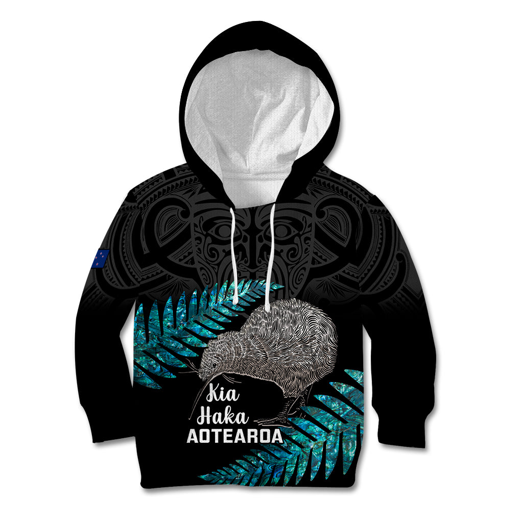 Custom New Zealand Silver Fern Rugby Kid Hoodie Pacific 2023 Kia Haka Kiwis With Maori Ta Moko - Vibe Hoodie Shop