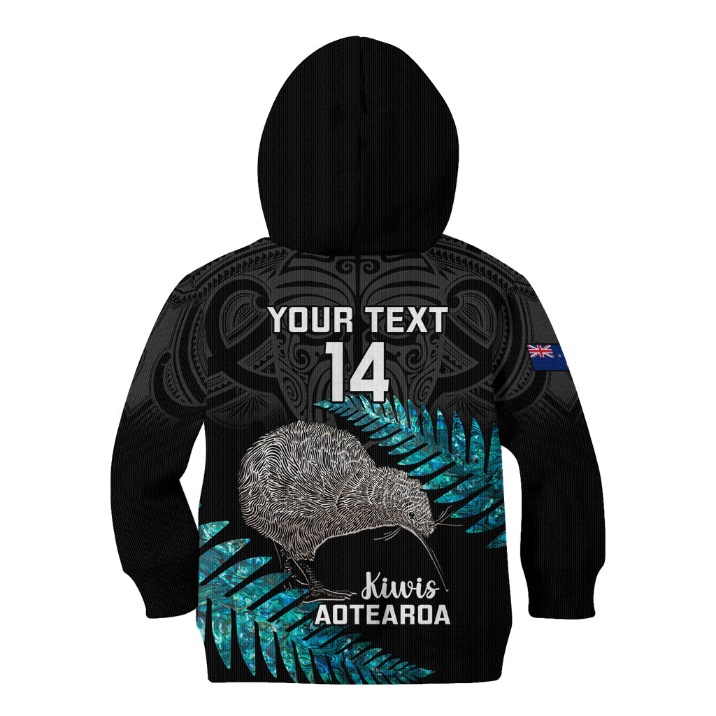 Custom New Zealand Silver Fern Rugby Kid Hoodie Pacific 2023 Kia Haka Kiwis With Maori Ta Moko - Vibe Hoodie Shop