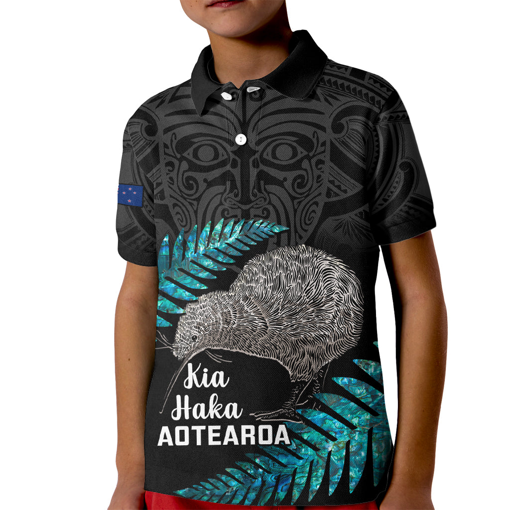 Custom New Zealand Silver Fern Rugby Kid Polo Shirt Pacific 2023 Kia Haka Kiwis With Maori Ta Moko - Vibe Hoodie Shop