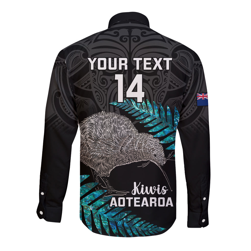 Custom New Zealand Silver Fern Rugby Long Sleeve Button Shirt Pacific 2023 Kia Haka Kiwis With Maori Ta Moko - Vibe Hoodie Shop