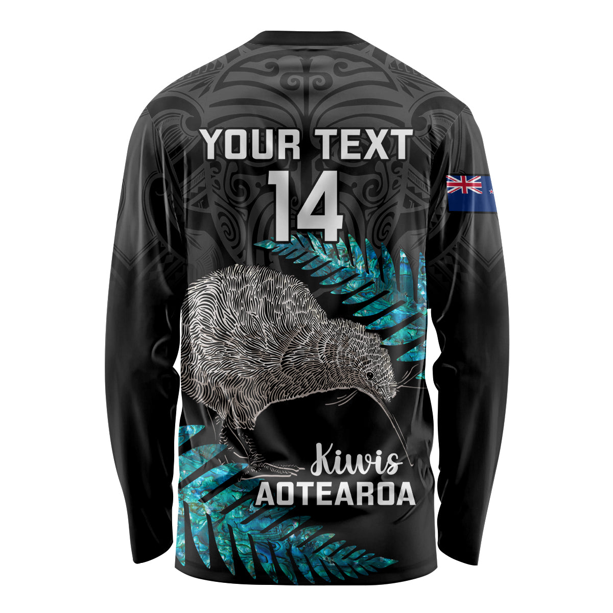 Custom New Zealand Silver Fern Rugby Long Sleeve Shirt Pacific 2023 Kia Haka Kiwis With Maori Ta Moko - Vibe Hoodie Shop