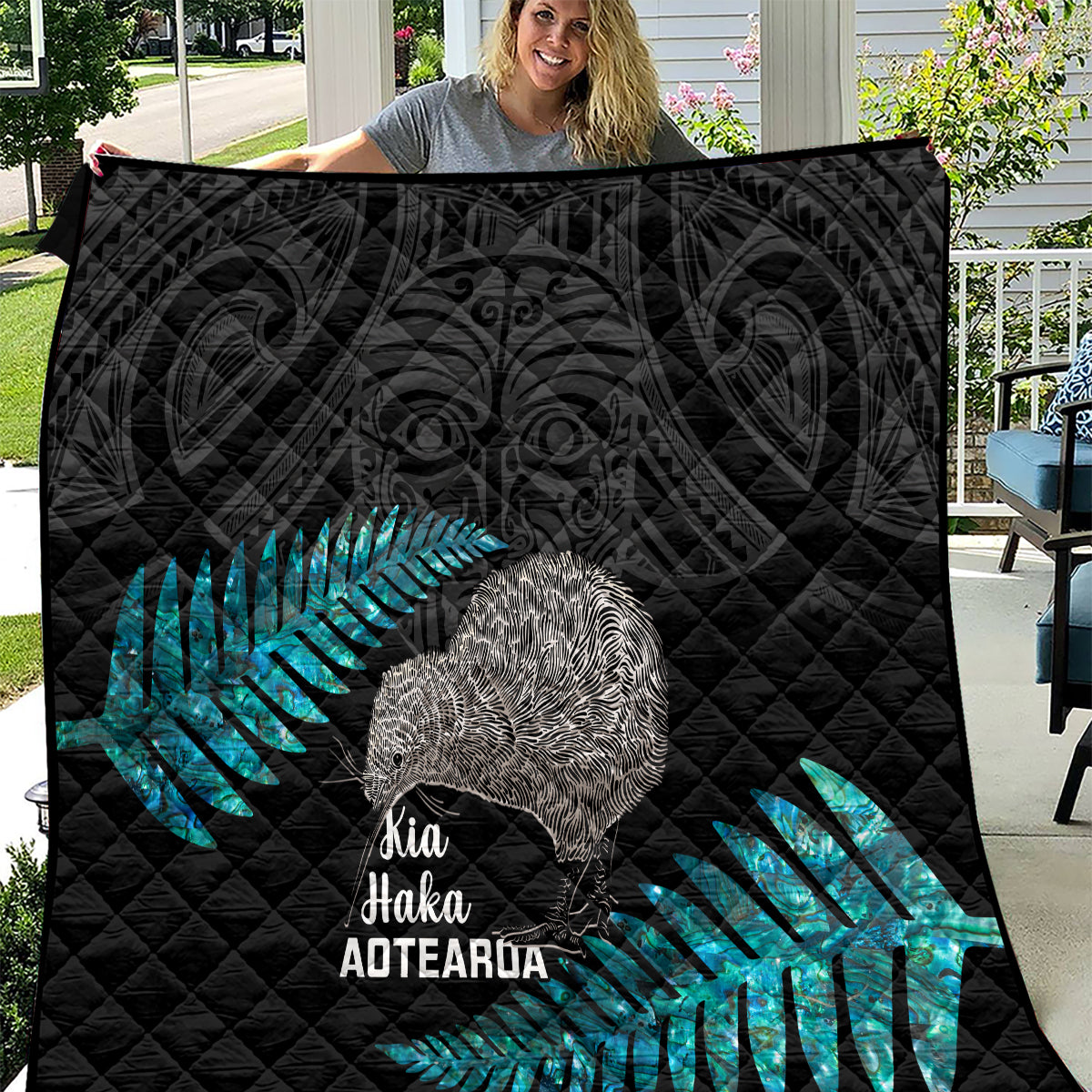 New Zealand Silver Fern Rugby Quilt Pacific 2023 Kia Haka Kiwis With Maori Ta Moko - Vibe Hoodie Shop