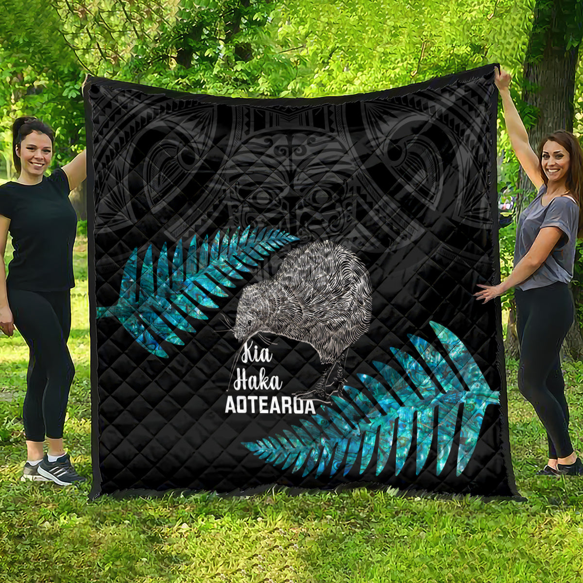 New Zealand Silver Fern Rugby Quilt Pacific 2023 Kia Haka Kiwis With Maori Ta Moko - Vibe Hoodie Shop
