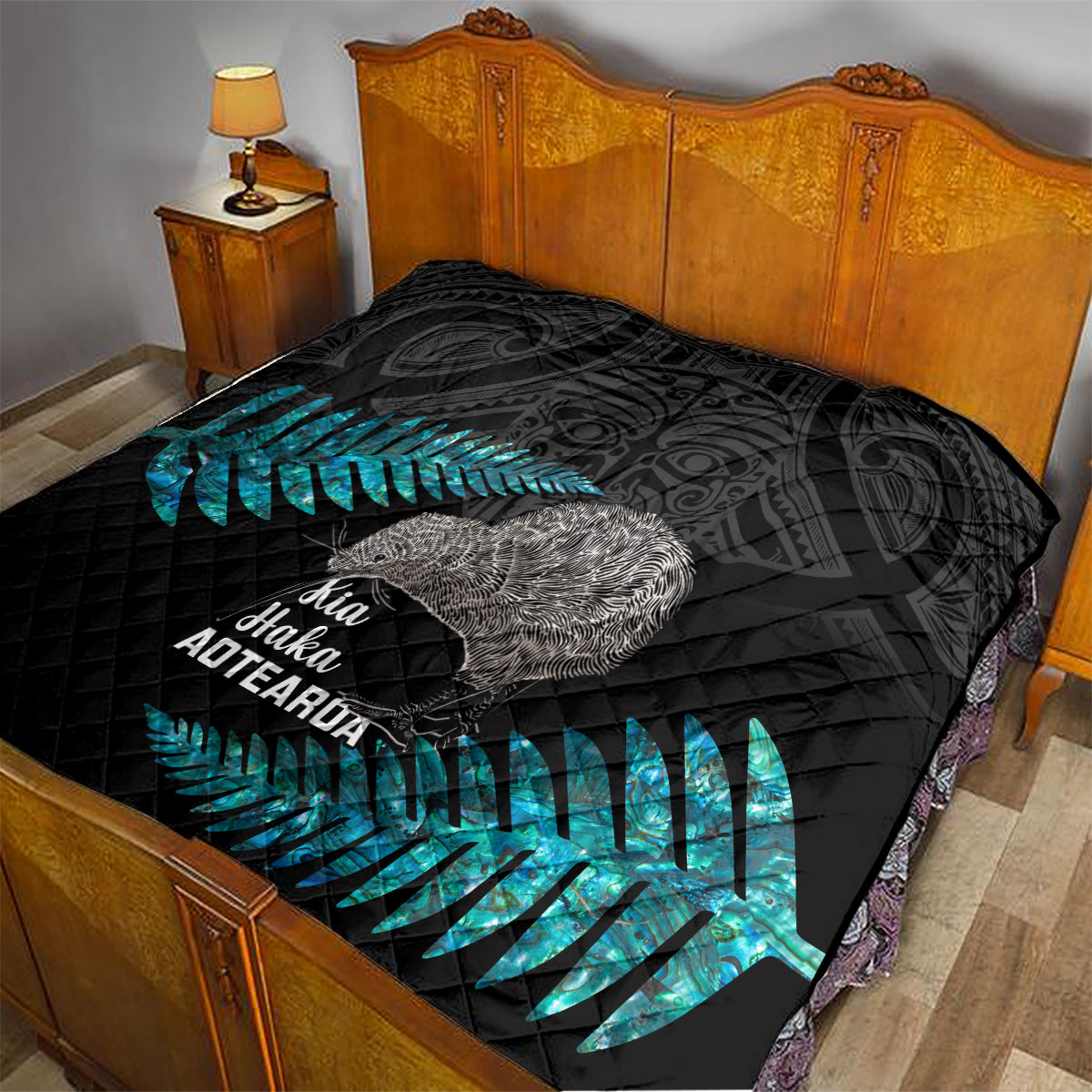 New Zealand Silver Fern Rugby Quilt Pacific 2023 Kia Haka Kiwis With Maori Ta Moko - Vibe Hoodie Shop
