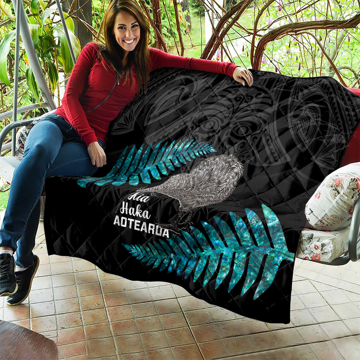 New Zealand Silver Fern Rugby Quilt Pacific 2023 Kia Haka Kiwis With Maori Ta Moko - Vibe Hoodie Shop