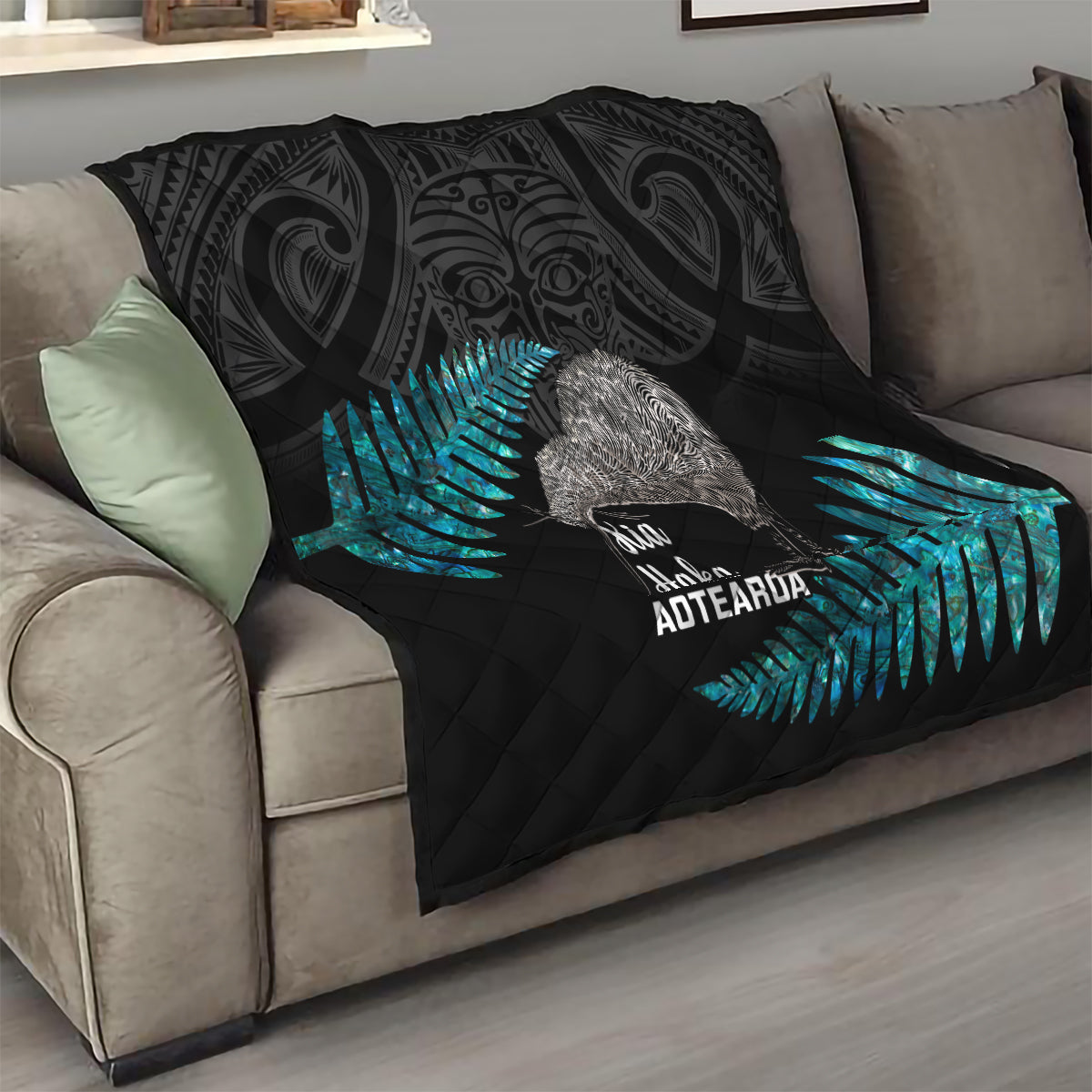 New Zealand Silver Fern Rugby Quilt Pacific 2023 Kia Haka Kiwis With Maori Ta Moko - Vibe Hoodie Shop