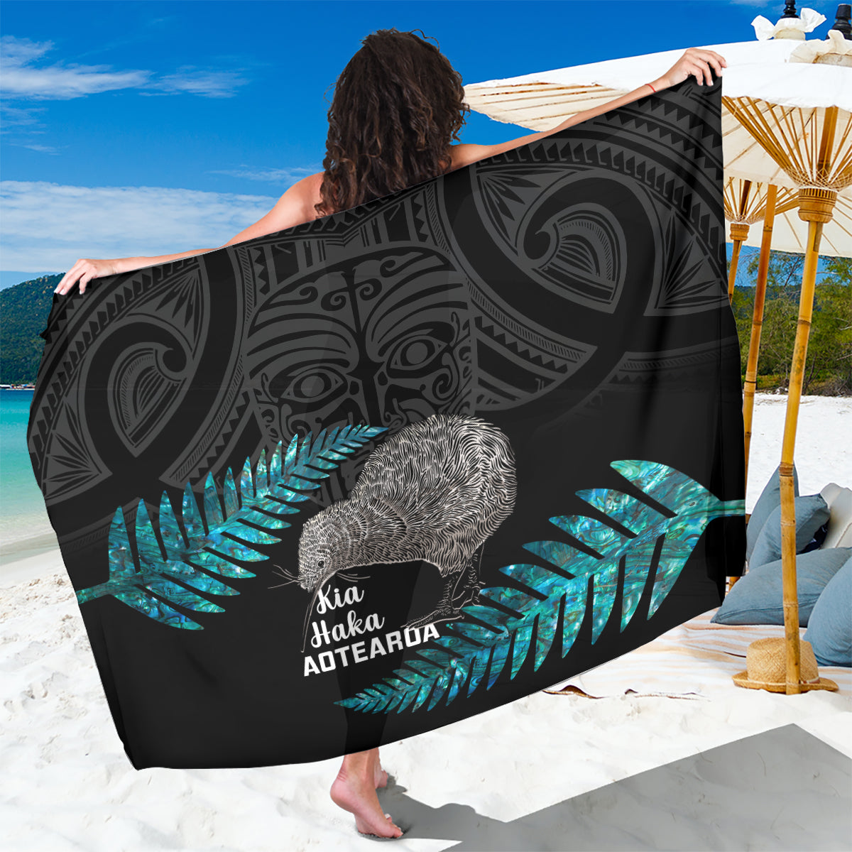 New Zealand Silver Fern Rugby Sarong Pacific 2023 Kia Haka Kiwis With Maori Ta Moko - Vibe Hoodie Shop