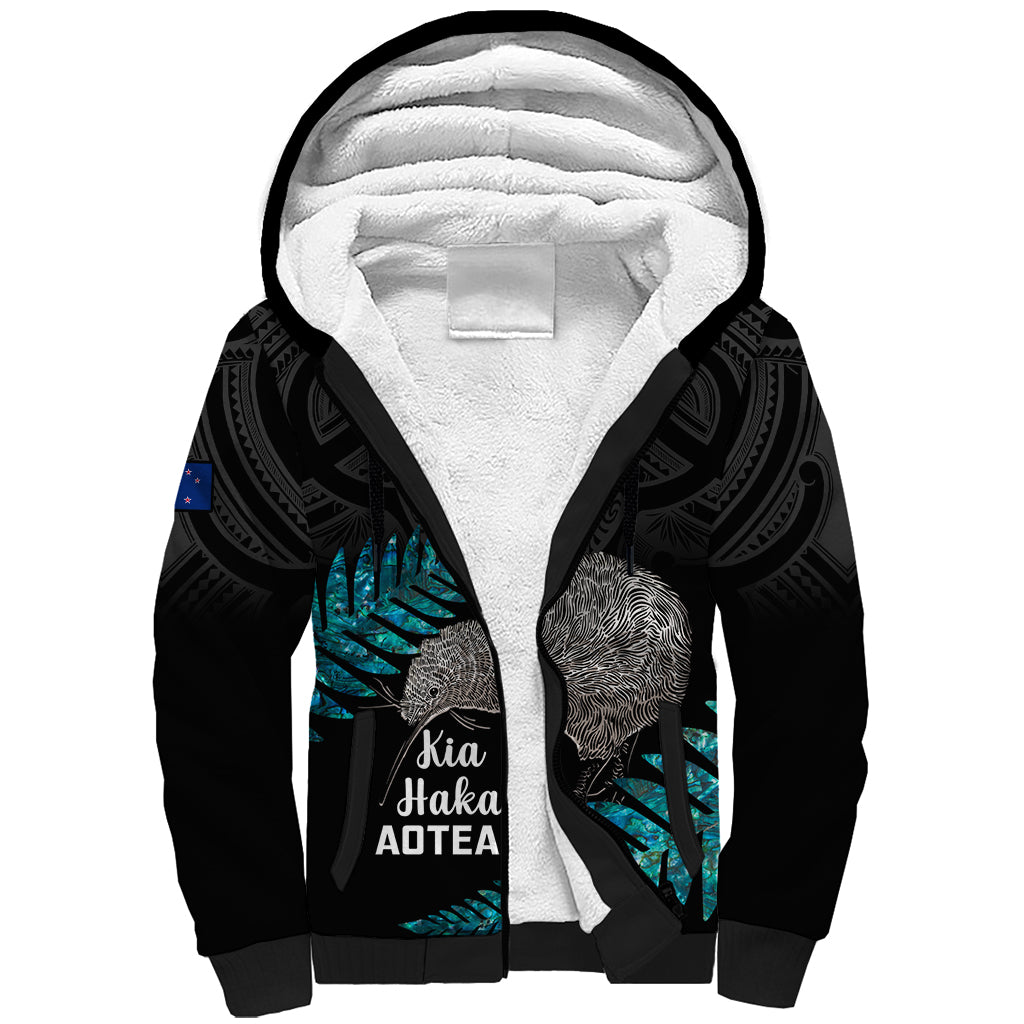 Custom New Zealand Silver Fern Rugby Sherpa Hoodie Pacific 2023 Kia Haka Kiwis With Maori Ta Moko - Vibe Hoodie Shop