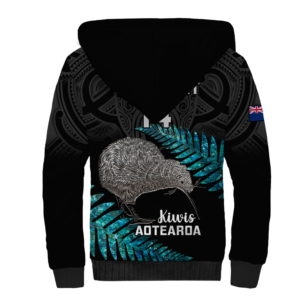 Custom New Zealand Silver Fern Rugby Sherpa Hoodie Pacific 2023 Kia Haka Kiwis With Maori Ta Moko - Vibe Hoodie Shop