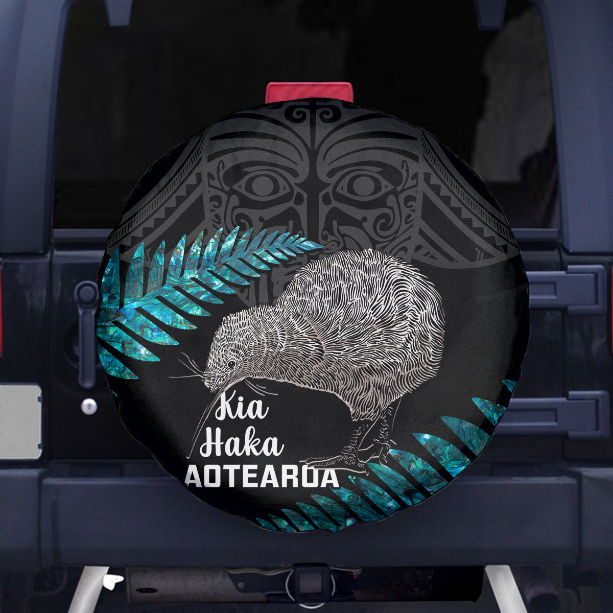 New Zealand Silver Fern Rugby Spare Tire Cover Pacific 2023 Kia Haka Kiwis With Maori Ta Moko - Vibe Hoodie Shop