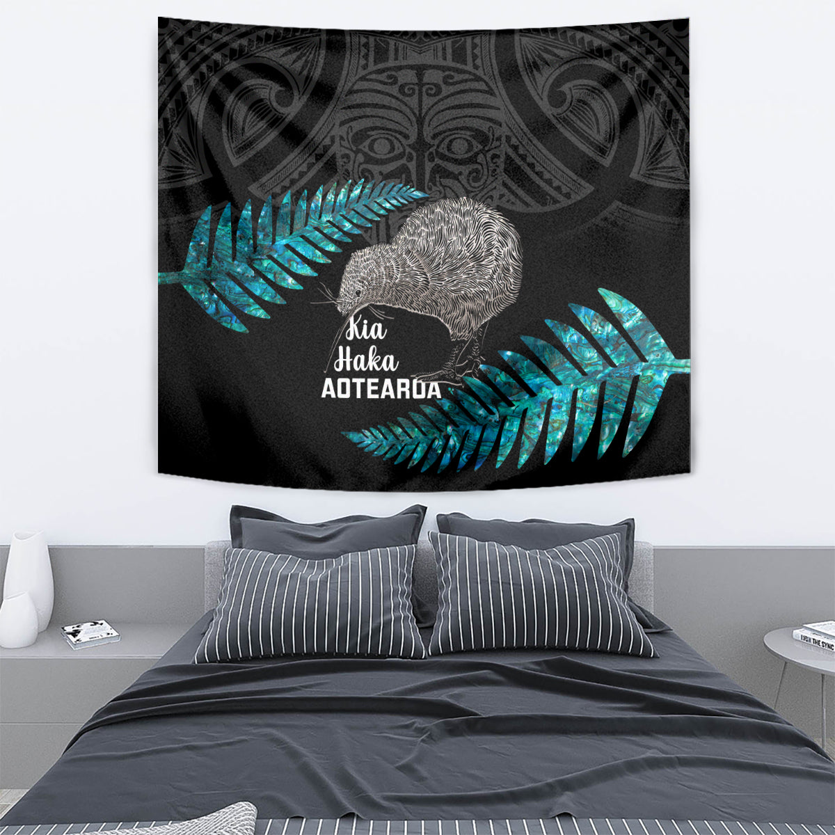 New Zealand Silver Fern Rugby Tapestry Pacific 2023 Kia Haka Kiwis With Maori Ta Moko - Vibe Hoodie Shop