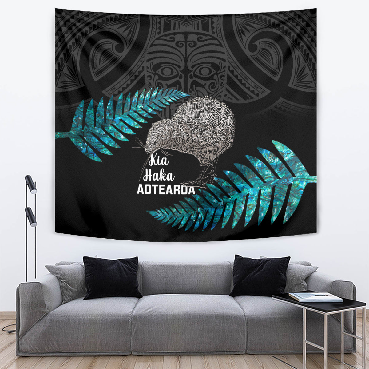 New Zealand Silver Fern Rugby Tapestry Pacific 2023 Kia Haka Kiwis With Maori Ta Moko - Vibe Hoodie Shop