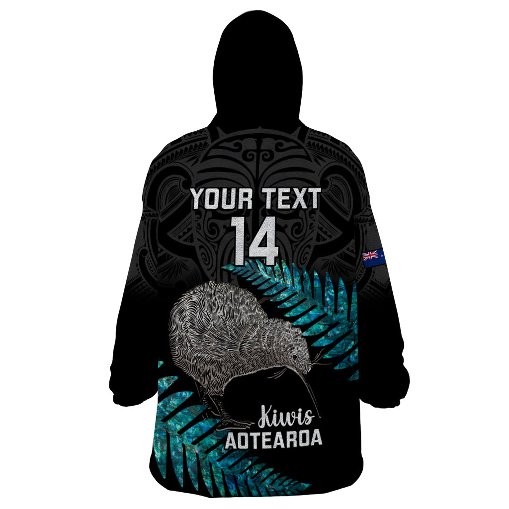 Custom New Zealand Silver Fern Rugby Wearable Blanket Hoodie Pacific 2023 Kia Haka Kiwis With Maori Ta Moko - Vibe Hoodie Shop