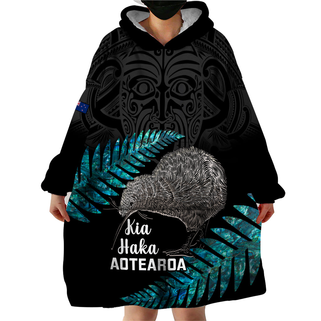 Custom New Zealand Silver Fern Rugby Wearable Blanket Hoodie Pacific 2023 Kia Haka Kiwis With Maori Ta Moko - Vibe Hoodie Shop