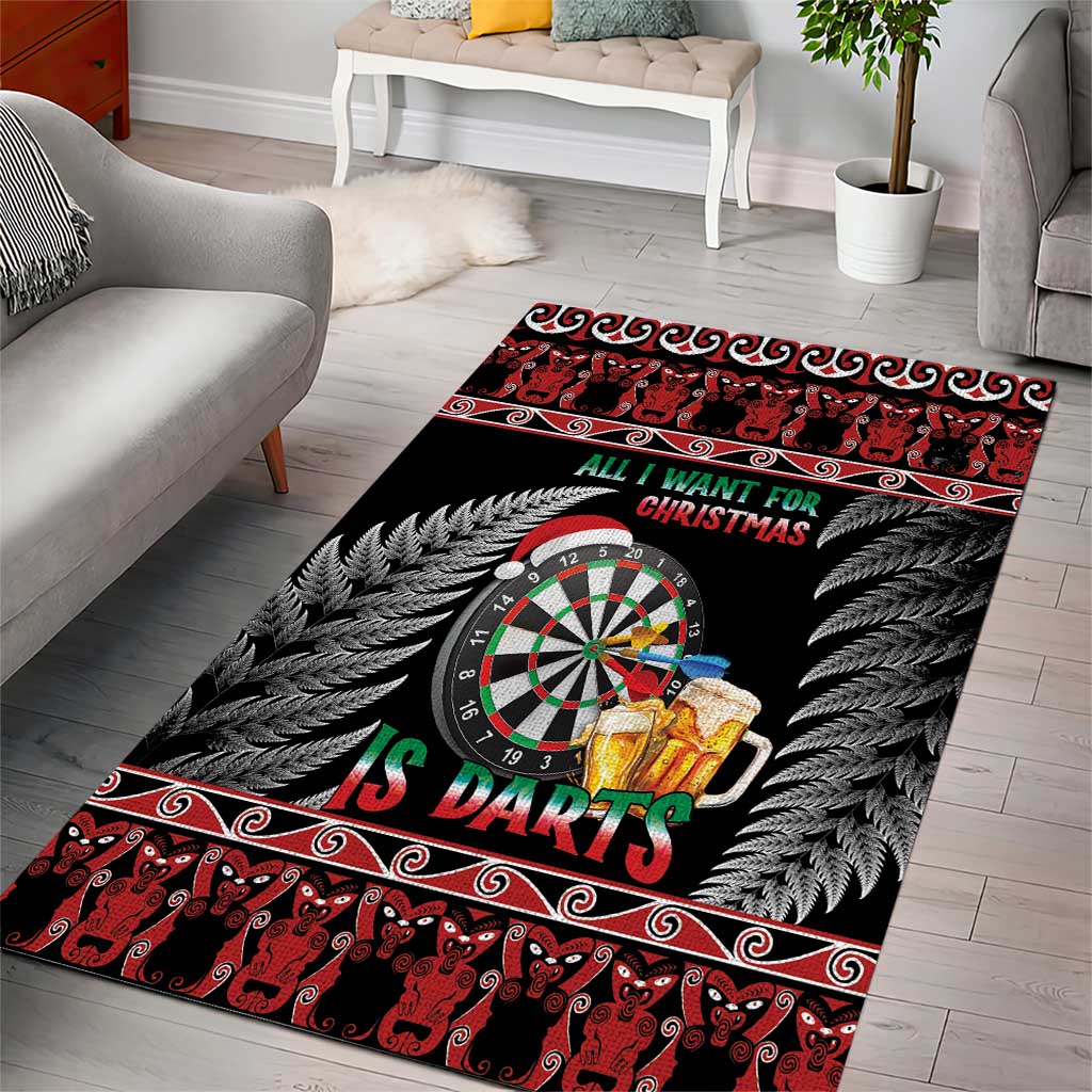 All I Want For Christmas Is Darts New Zealand Area Rug - Vibe Hoodie Shop