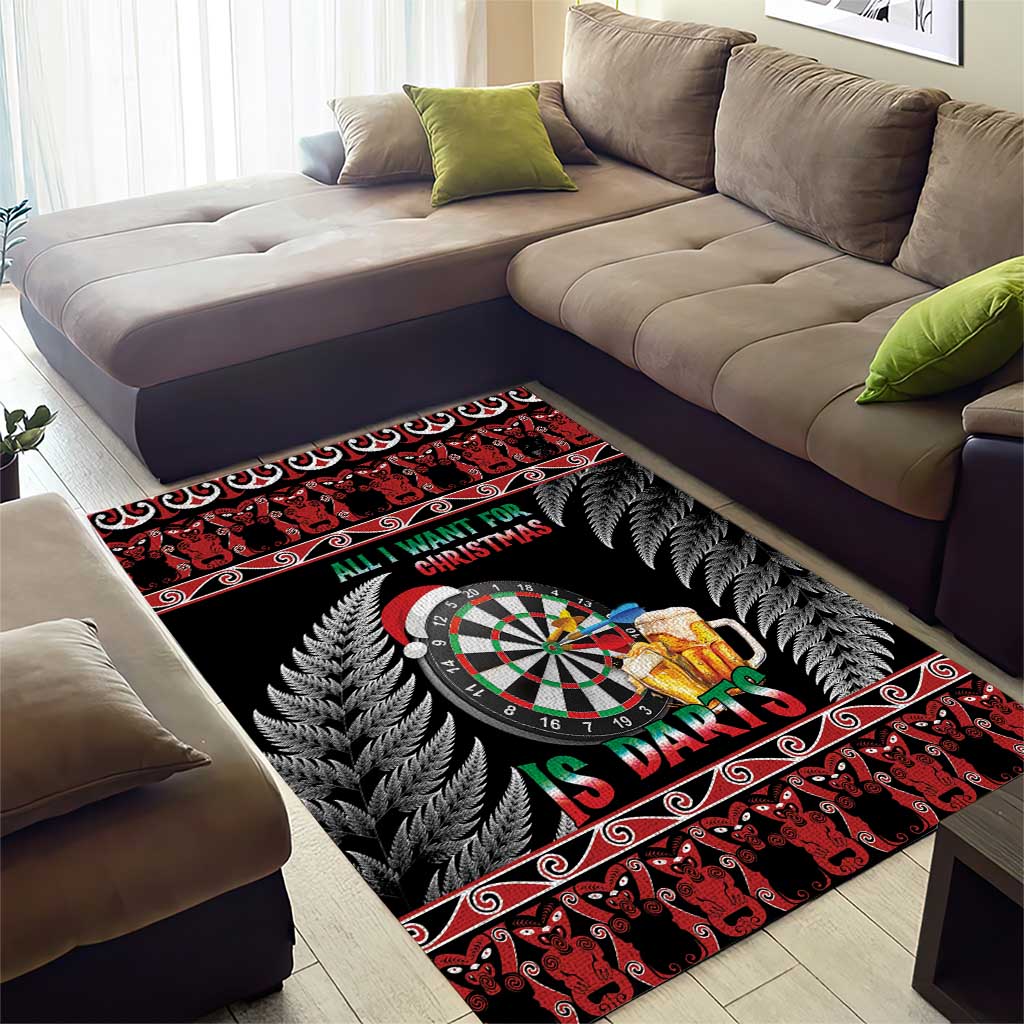 All I Want For Christmas Is Darts New Zealand Area Rug - Vibe Hoodie Shop