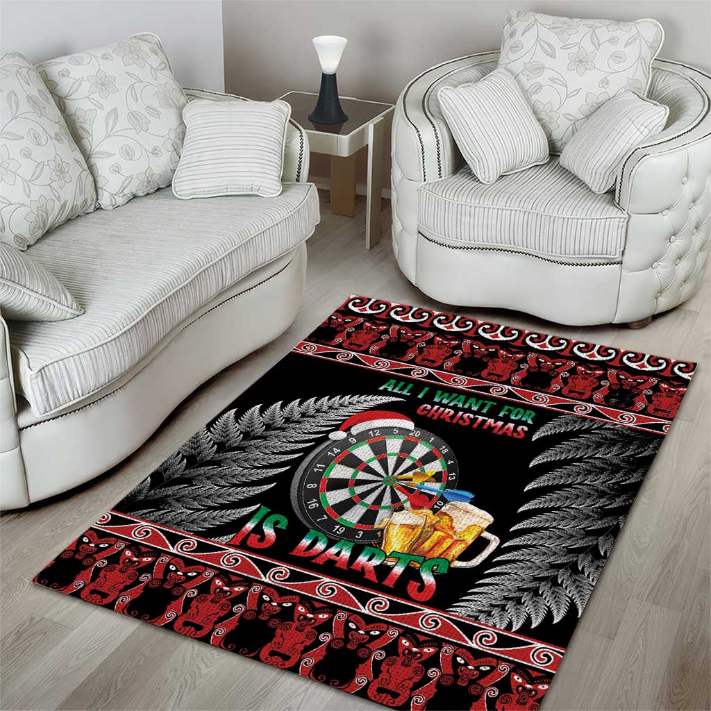 All I Want For Christmas Is Darts New Zealand Area Rug - Vibe Hoodie Shop