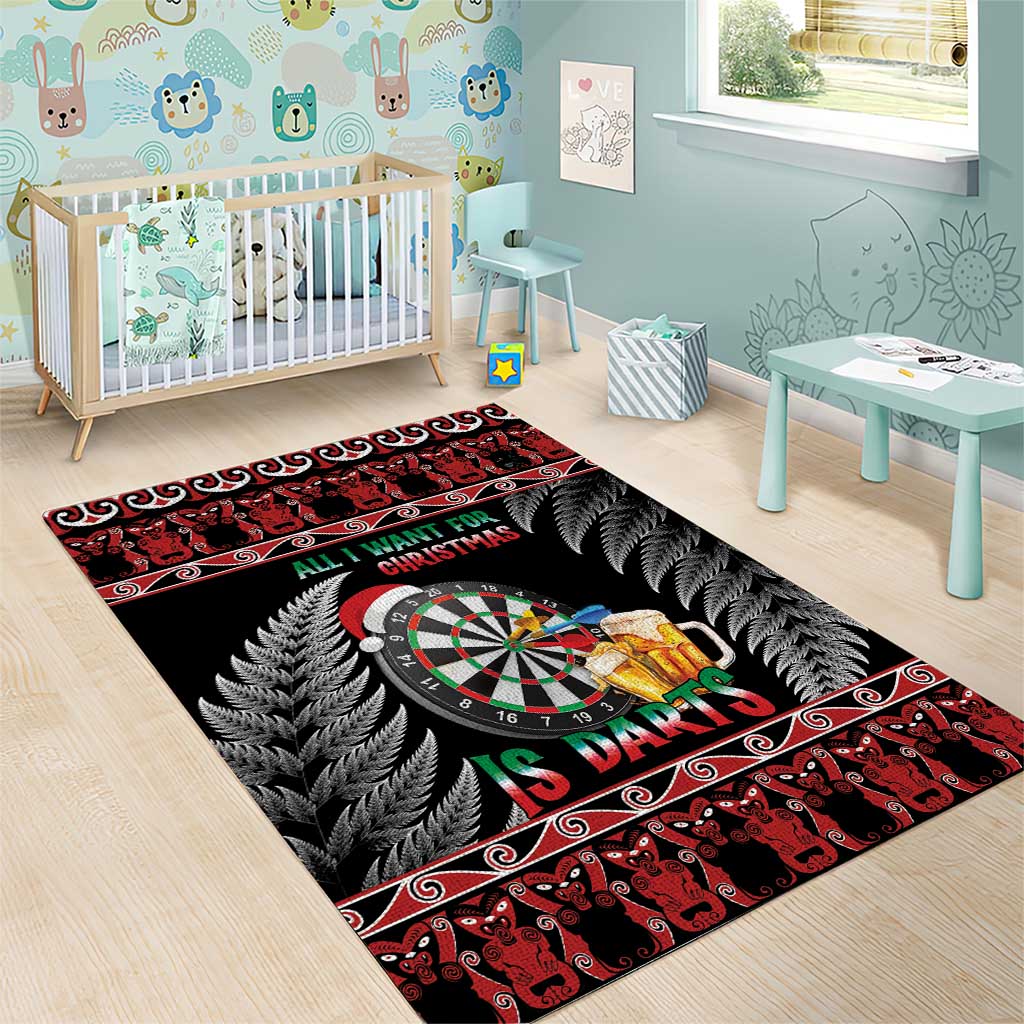 All I Want For Christmas Is Darts New Zealand Area Rug - Vibe Hoodie Shop