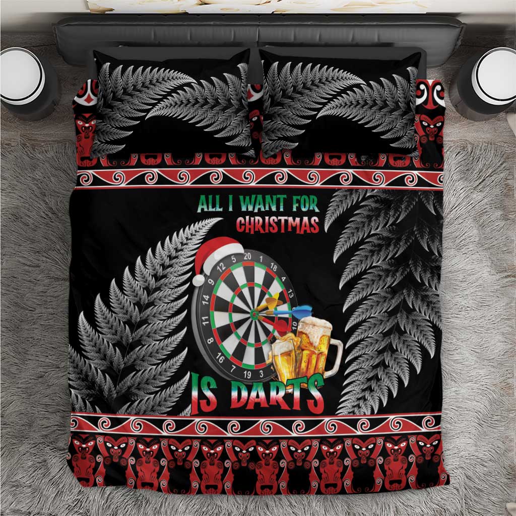 All I Want For Christmas Is Darts New Zealand Bedding Set - Vibe Hoodie Shop