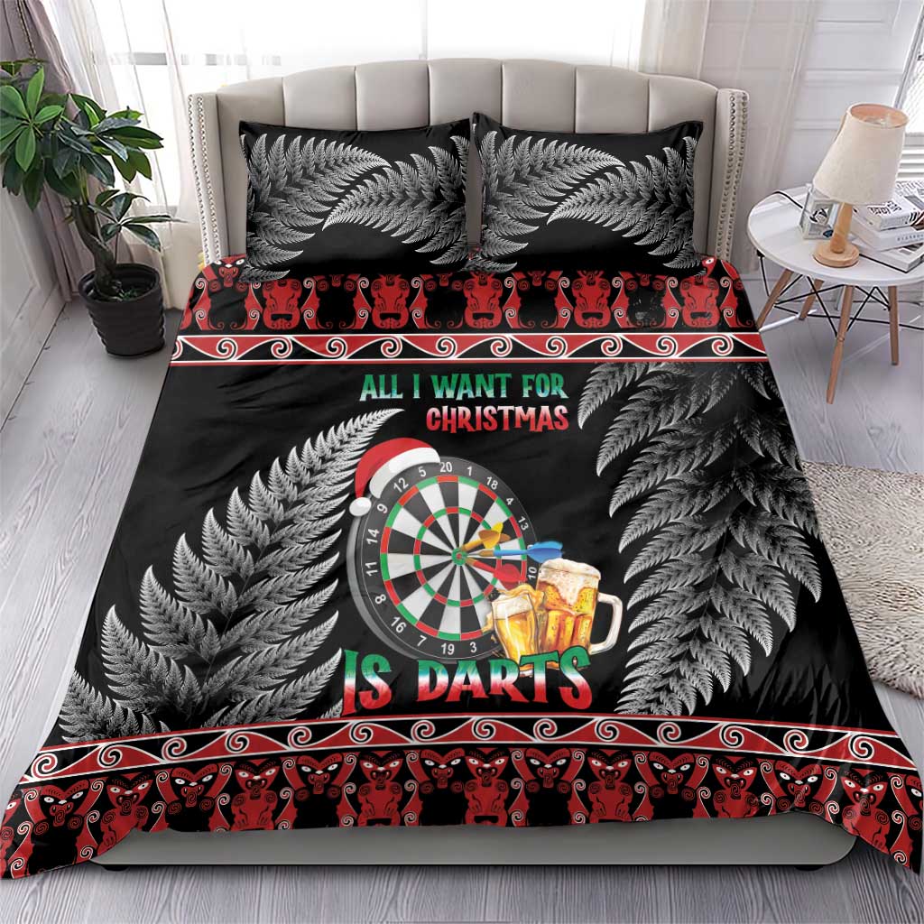 All I Want For Christmas Is Darts New Zealand Bedding Set - Vibe Hoodie Shop