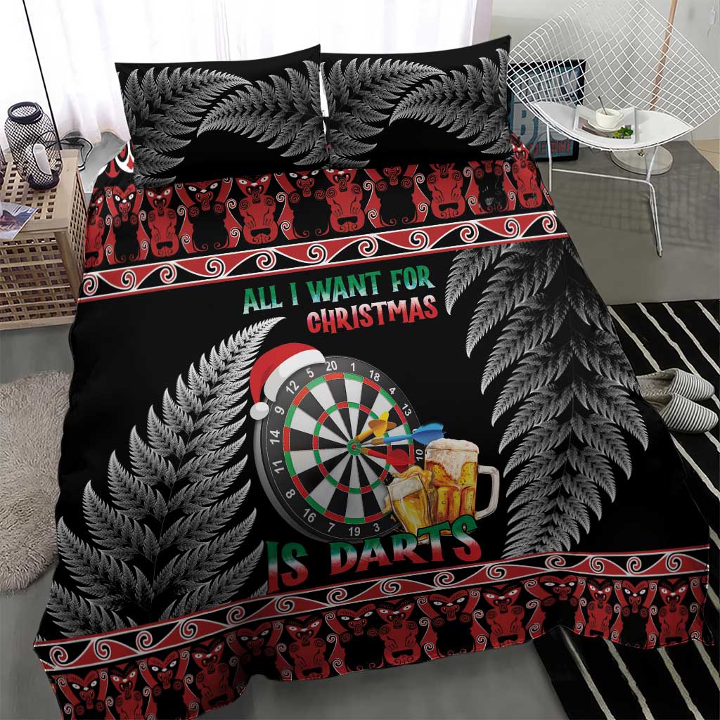 All I Want For Christmas Is Darts New Zealand Bedding Set - Vibe Hoodie Shop