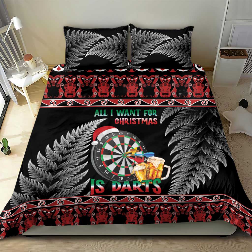 All I Want For Christmas Is Darts New Zealand Bedding Set - Vibe Hoodie Shop