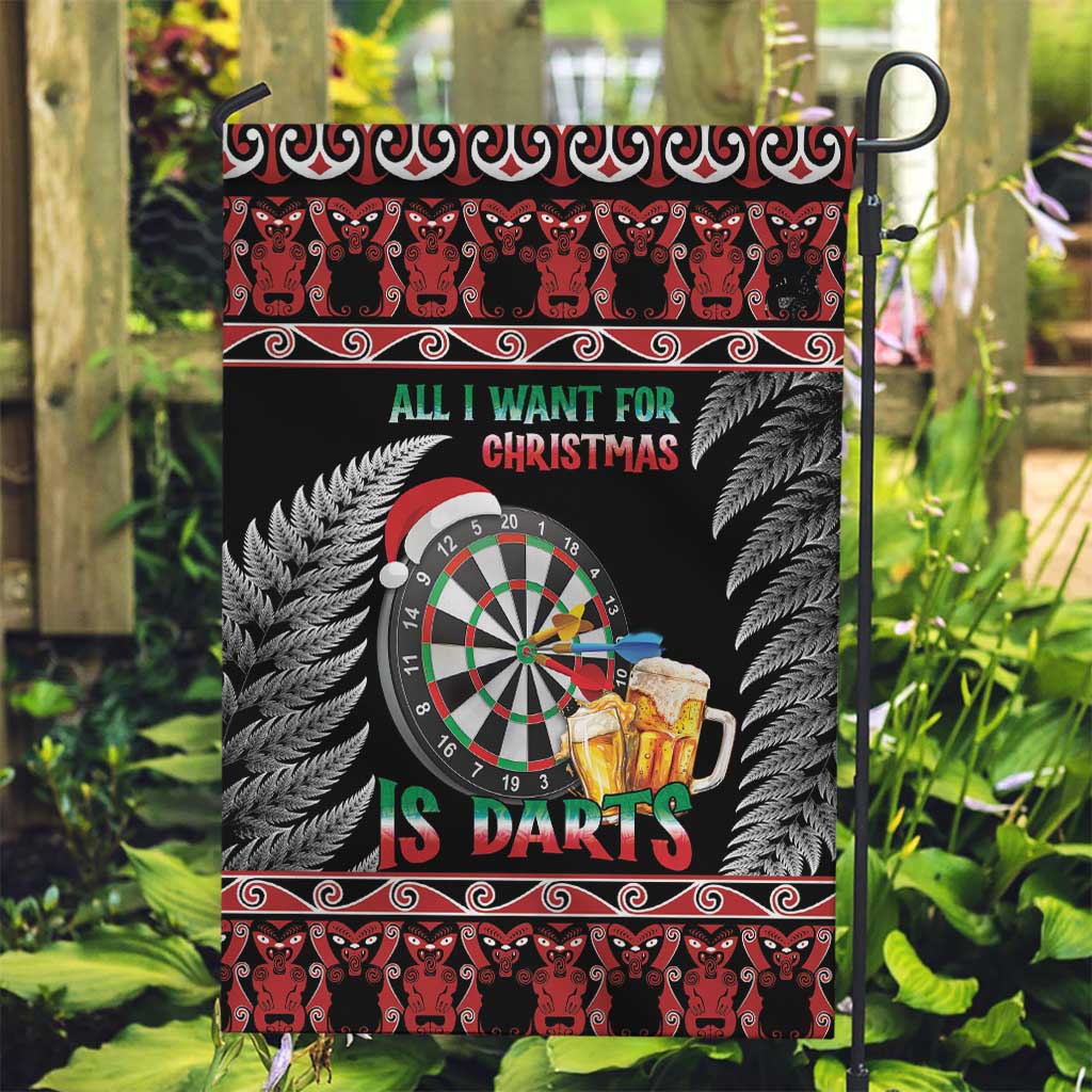 All I Want For Christmas Is Darts New Zealand Garden Flag - Vibe Hoodie Shop