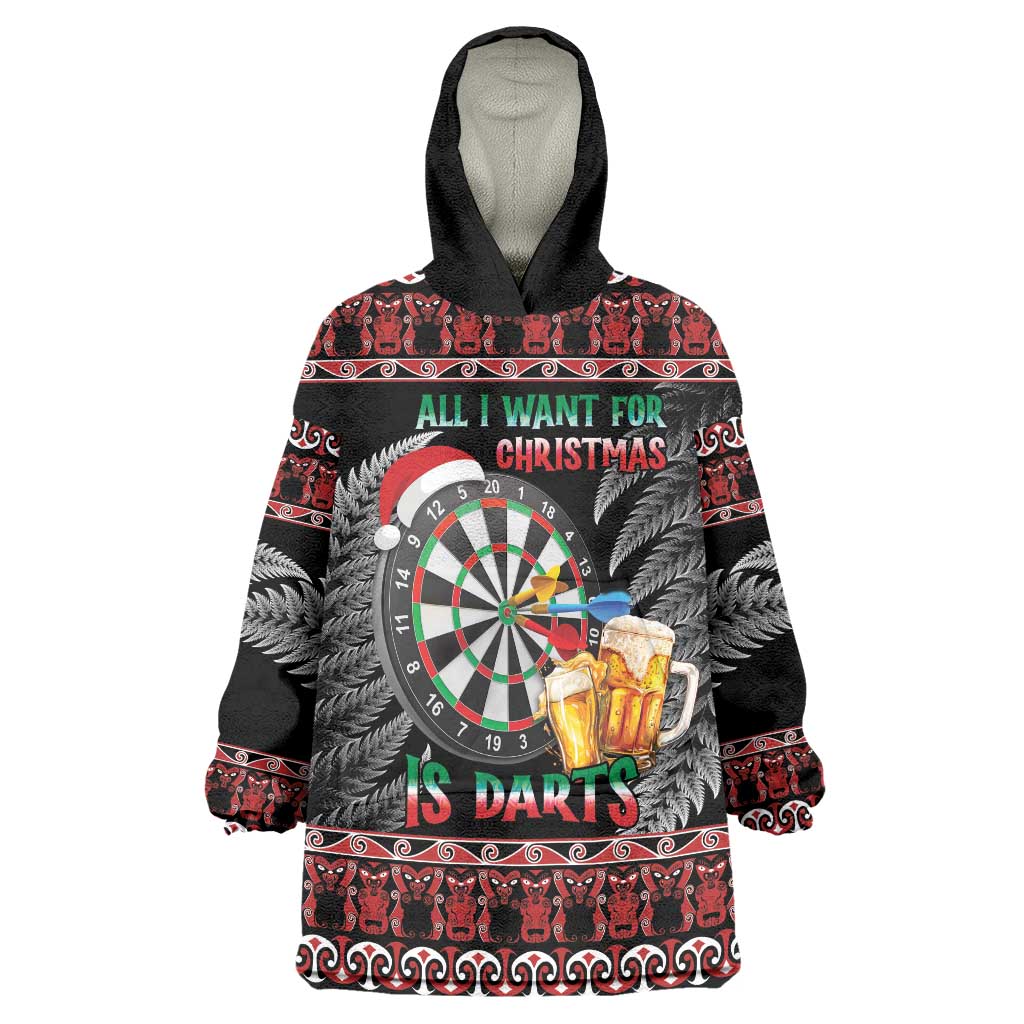 All I Want For Christmas Is Darts New Zealand Wearable Blanket Hoodie - Vibe Hoodie Shop