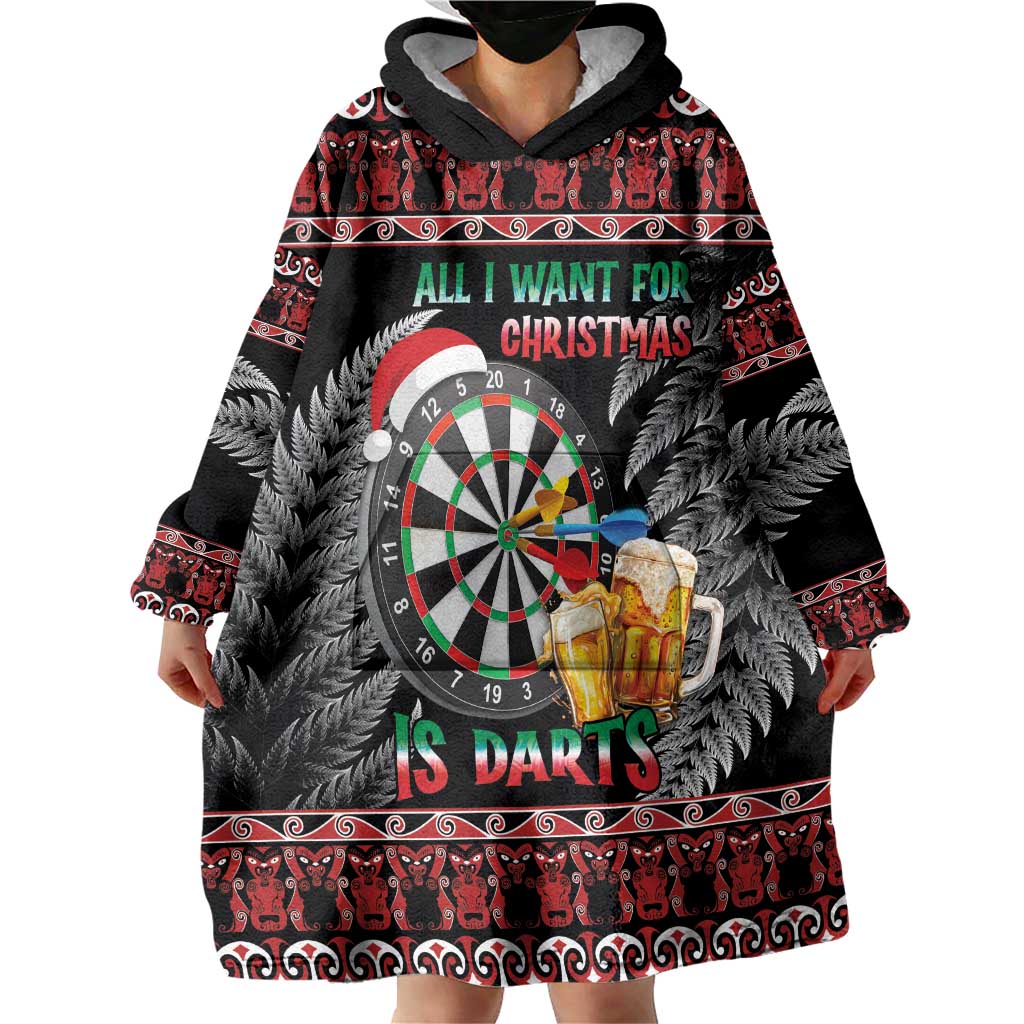 All I Want For Christmas Is Darts New Zealand Wearable Blanket Hoodie - Vibe Hoodie Shop