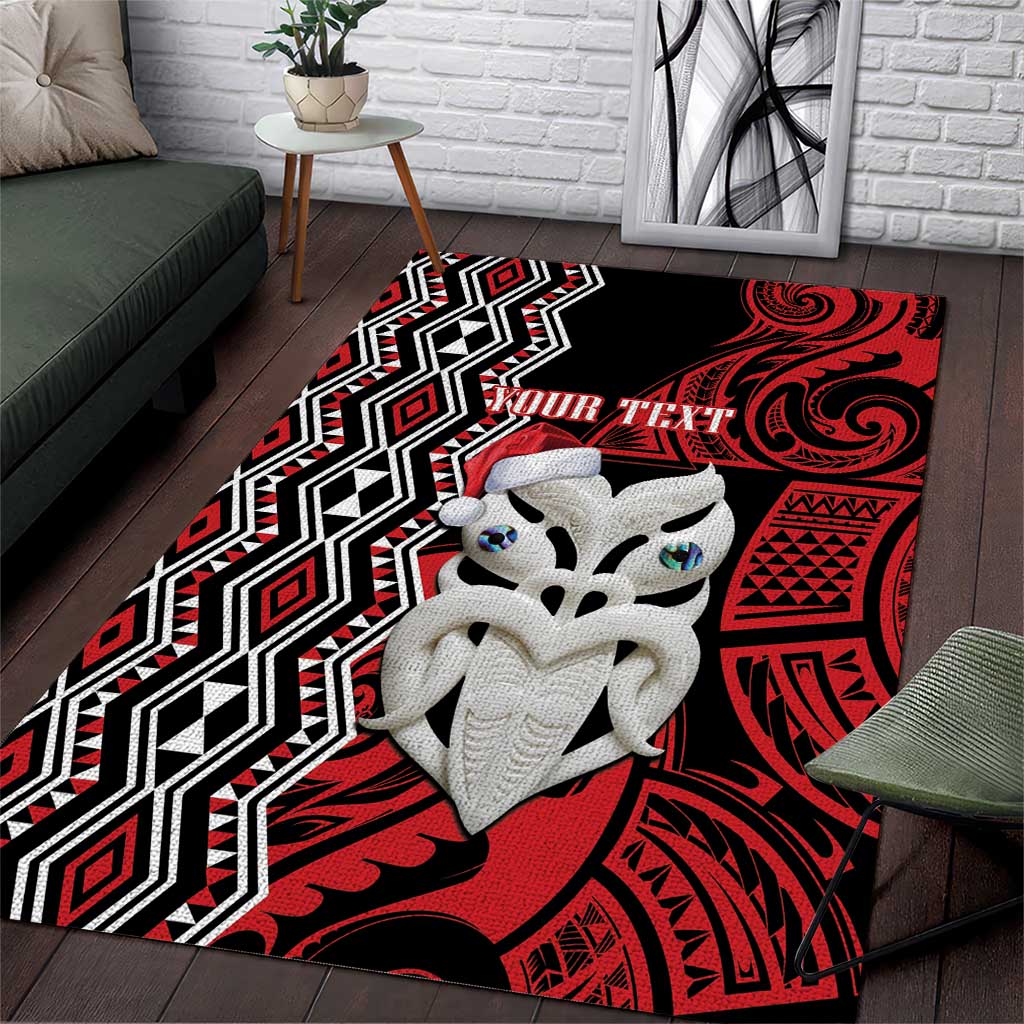 Personalised New Zealand Christmas Area Rug Meri Kirihimete Maori Wheku - Taniko Art - Vibe Hoodie Shop