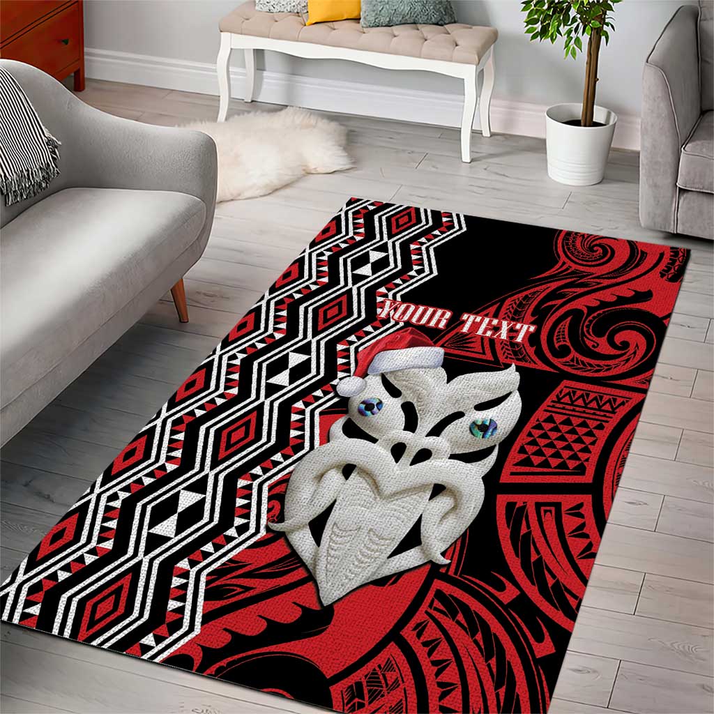 Personalised New Zealand Christmas Area Rug Meri Kirihimete Maori Wheku - Taniko Art - Vibe Hoodie Shop