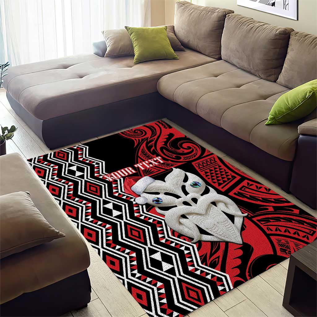 Personalised New Zealand Christmas Area Rug Meri Kirihimete Maori Wheku - Taniko Art - Vibe Hoodie Shop