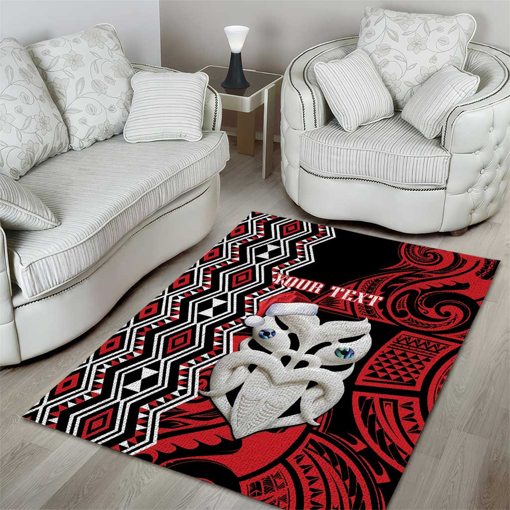 Personalised New Zealand Christmas Area Rug Meri Kirihimete Maori Wheku - Taniko Art - Vibe Hoodie Shop