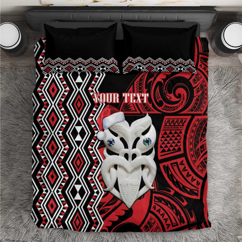 Personalised New Zealand Christmas Bedding Set Meri Kirihimete Maori Wheku - Taniko Art - Vibe Hoodie Shop