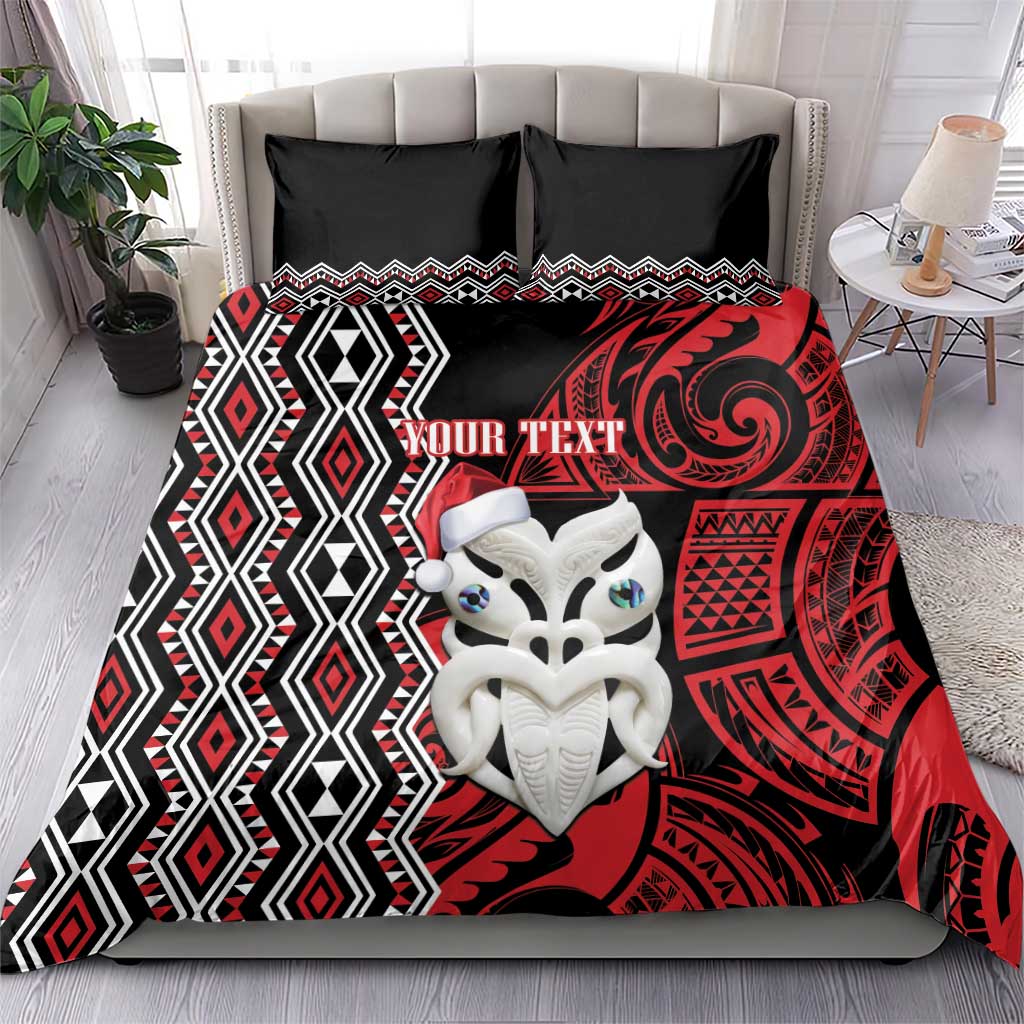 Personalised New Zealand Christmas Bedding Set Meri Kirihimete Maori Wheku - Taniko Art - Vibe Hoodie Shop