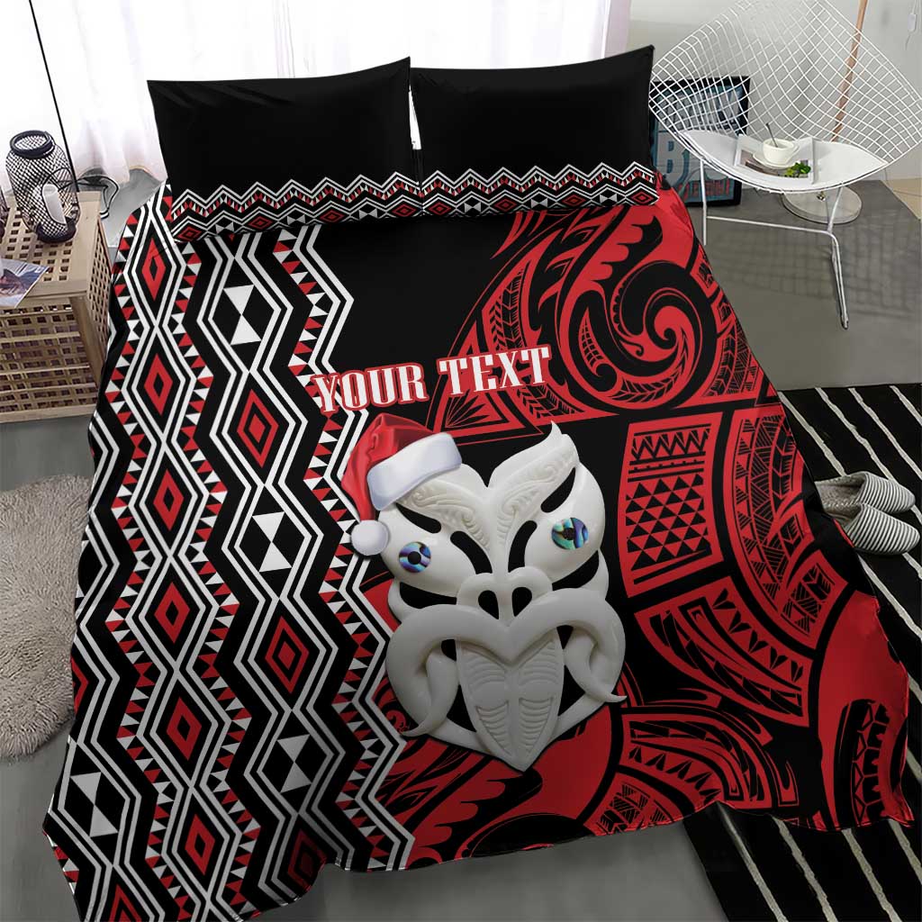 Personalised New Zealand Christmas Bedding Set Meri Kirihimete Maori Wheku - Taniko Art - Vibe Hoodie Shop