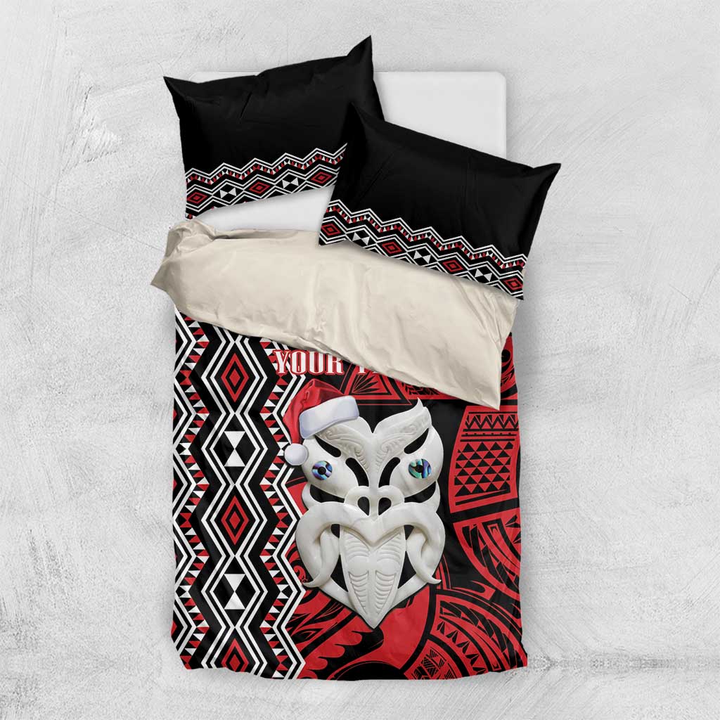 Personalised New Zealand Christmas Bedding Set Meri Kirihimete Maori Wheku - Taniko Art - Vibe Hoodie Shop