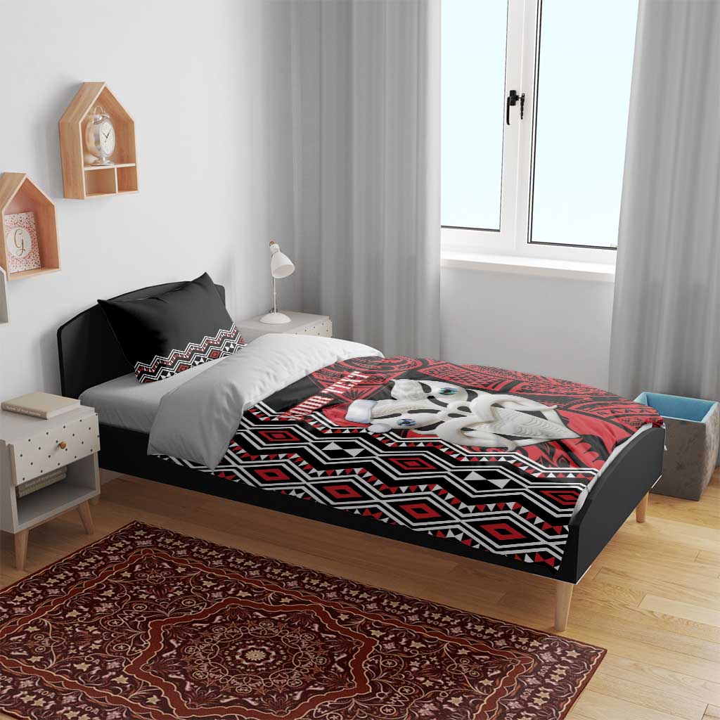 Personalised New Zealand Christmas Bedding Set Meri Kirihimete Maori Wheku - Taniko Art - Vibe Hoodie Shop