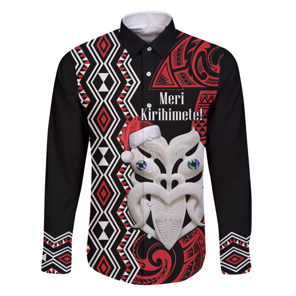 Personalised New Zealand Christmas Family Matching Long Sleeve Bodycon Dress and Hawaiian Shirt Meri Kirihimete Maori Wheku - Taniko Art