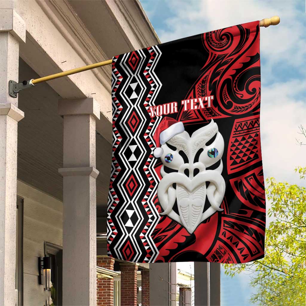 Personalised New Zealand Christmas Garden Flag Meri Kirihimete Maori Wheku - Taniko Art - Vibe Hoodie Shop