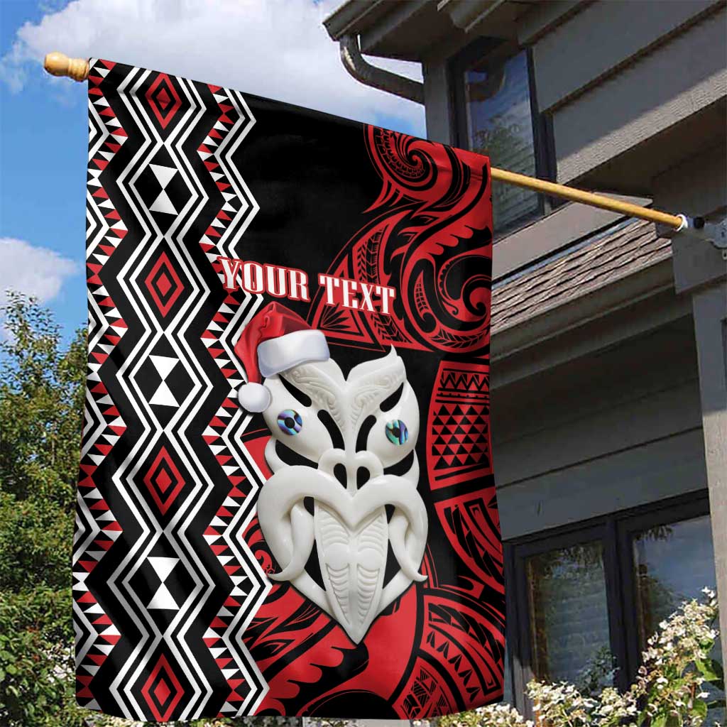 Personalised New Zealand Christmas Garden Flag Meri Kirihimete Maori Wheku - Taniko Art - Vibe Hoodie Shop